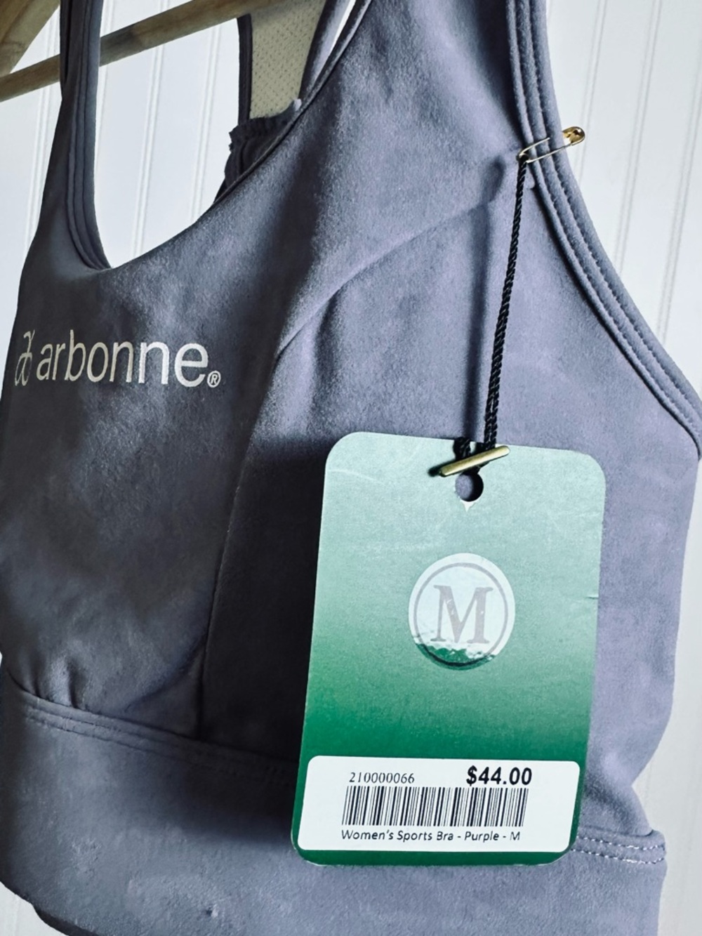 Arbonne Soft Lavender Racerback Sports Bra NWT Medium acid-washed Sporty Gym - Picture 4 of 6